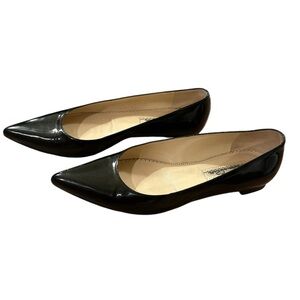 Oscar de la Renta  Black Patent Leather Pointy Toe Flats Size 6/36 1/2